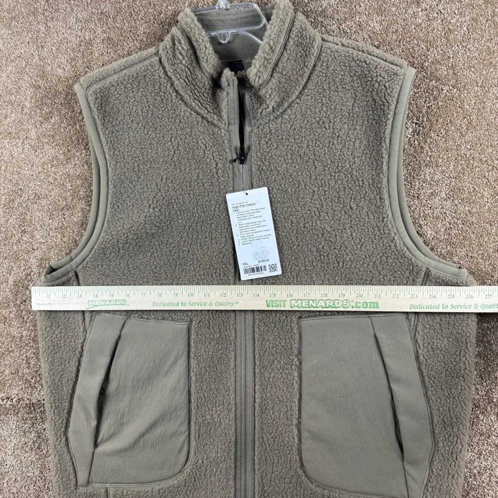 Lululemon High Pile Fleece Vest XXL Fawn Beige LM3FAQS Relaxed Fit New